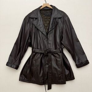 Wilsons Leather Brown Belted Jacket